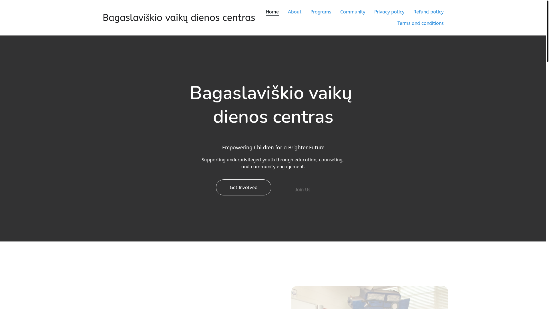 website screenshot of https://bagaslaviskiovaikai.org/