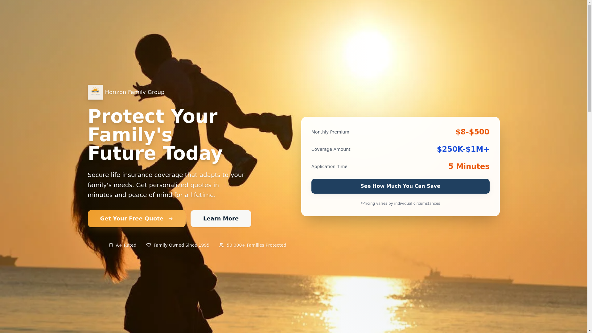 website screenshot of https://horizonfamilygroup.com/