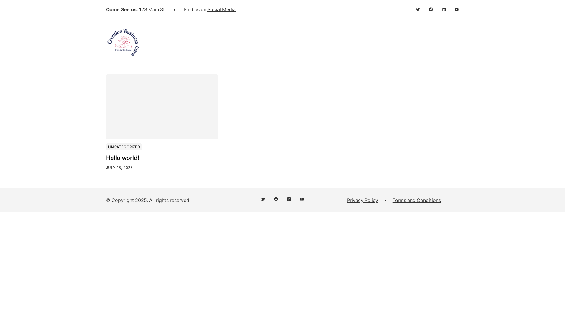 website screenshot of https://creativebizcare.com/
