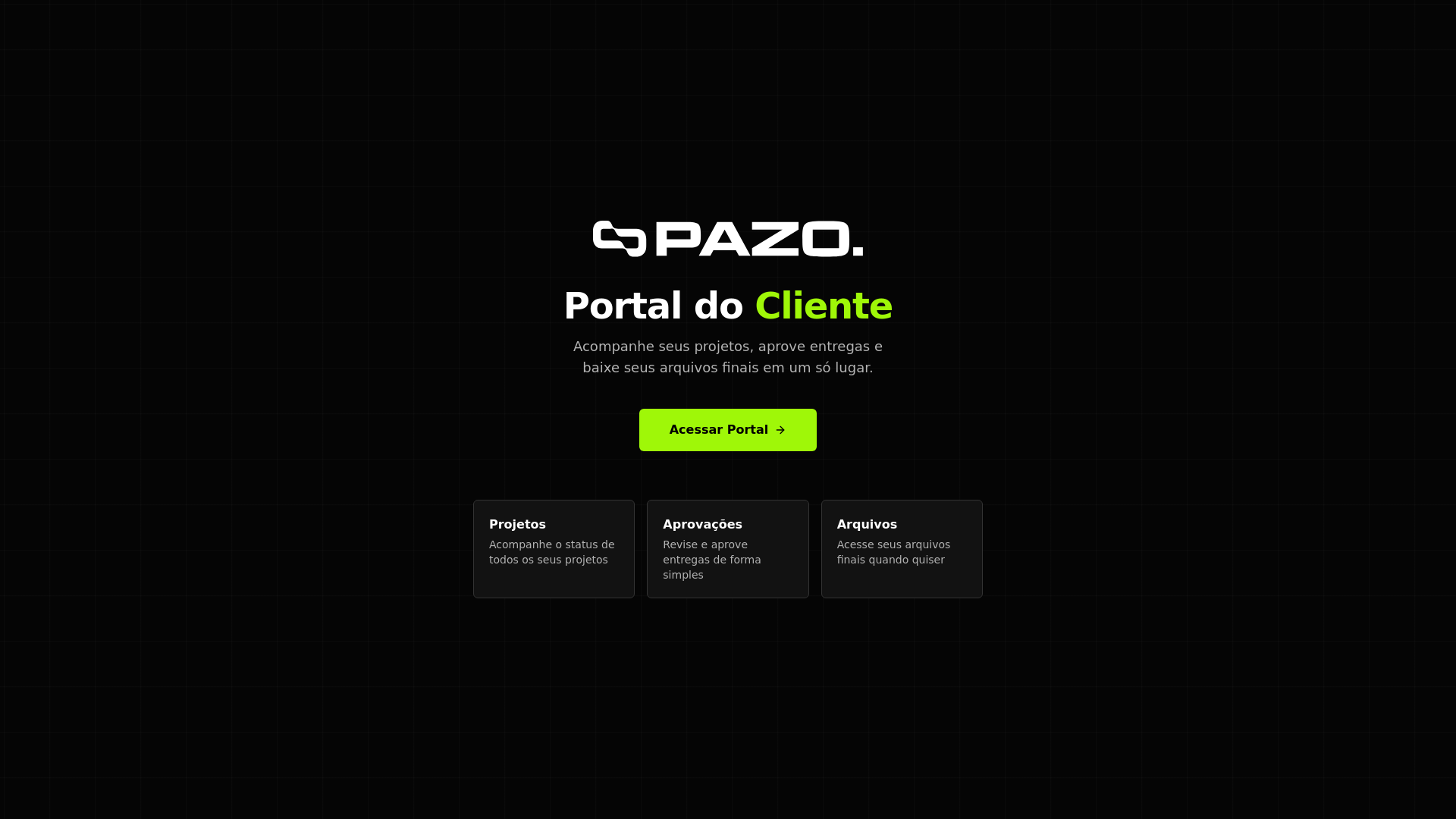 website screenshot of https://painelpazo.online/