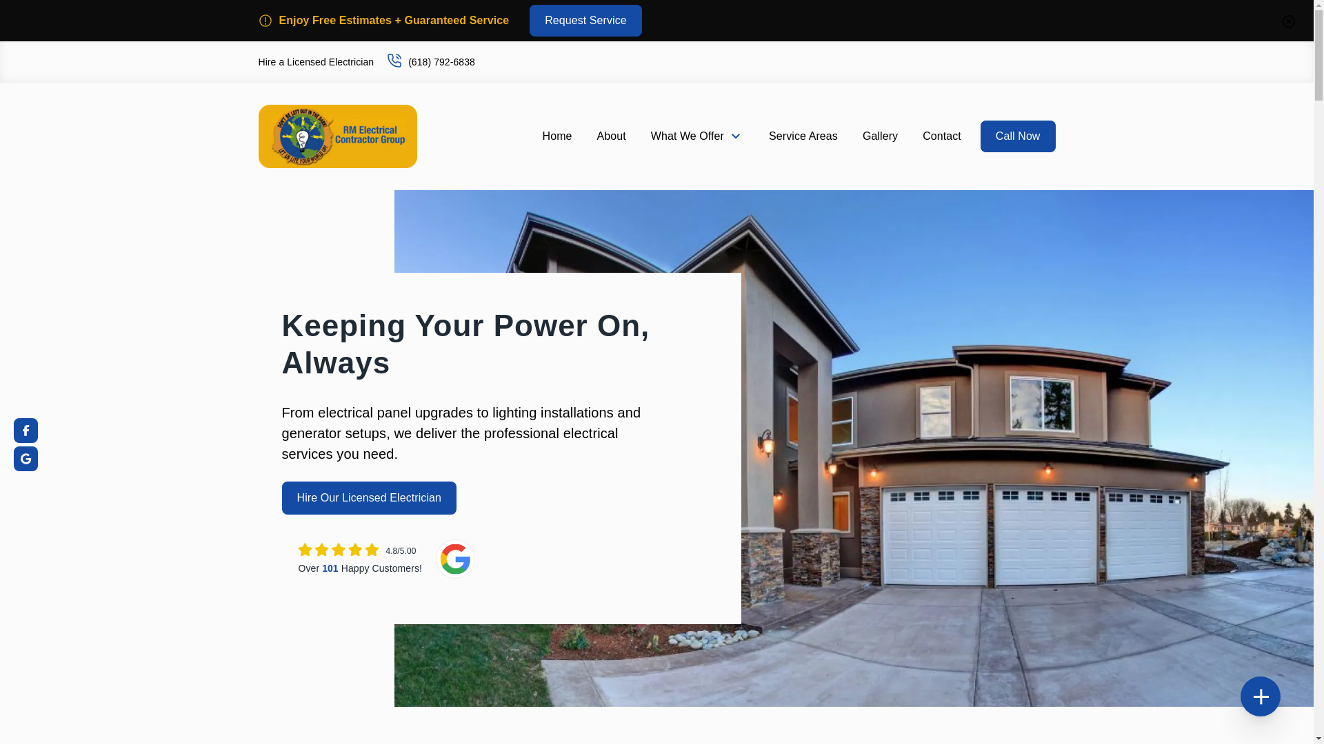 website screenshot of https://rmelectriccontractorgroup.com/