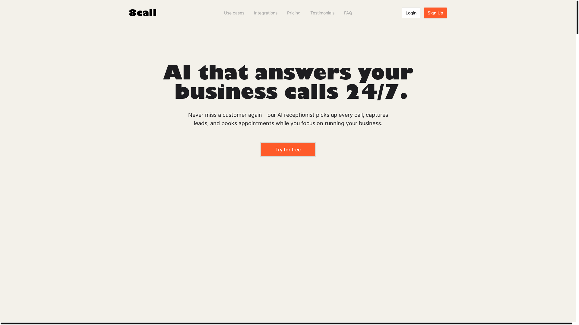 website screenshot of https://eightcalls.org/