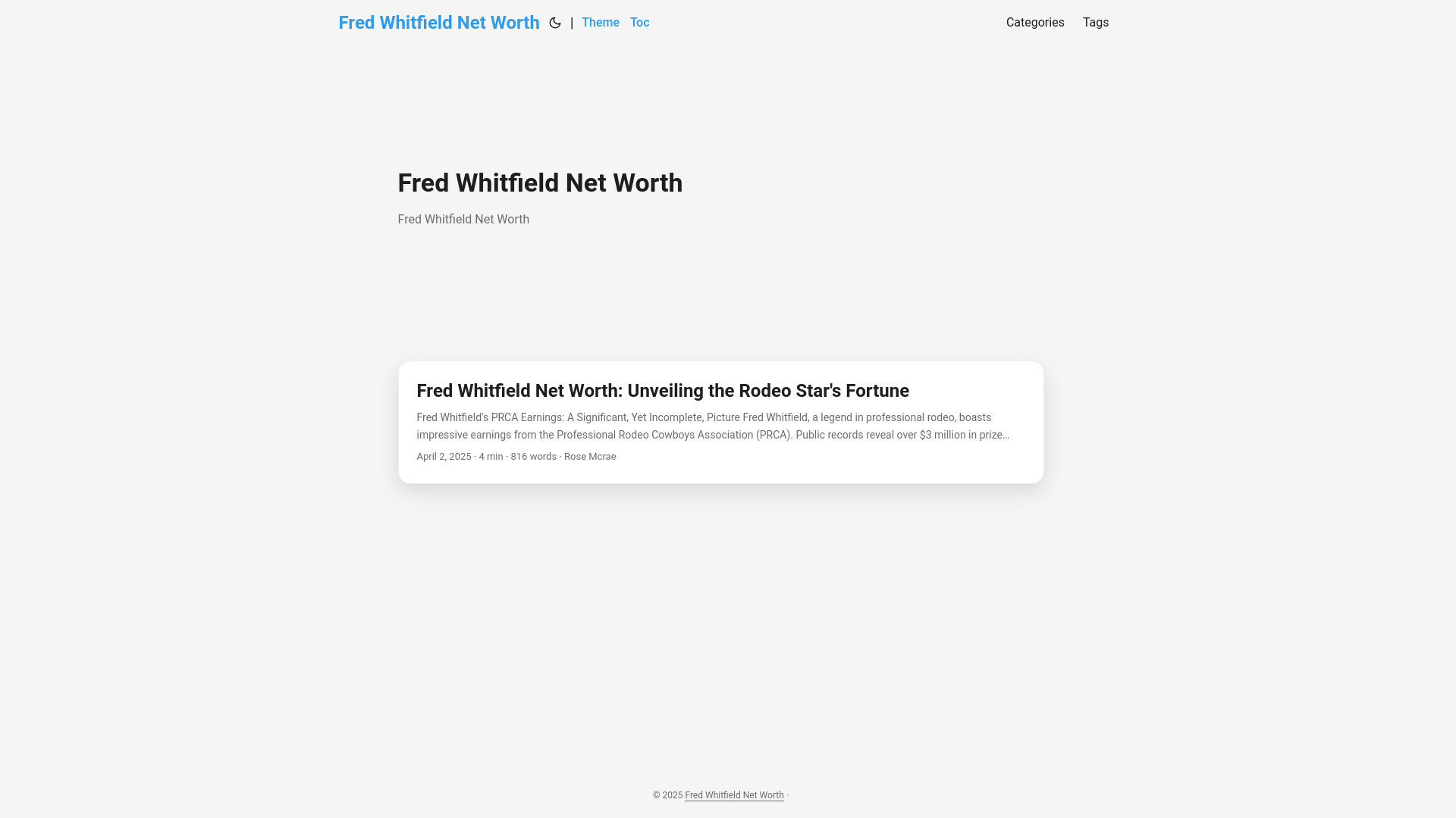 website screenshot of https://fred-whitfield-net-worth.pages.dev/
