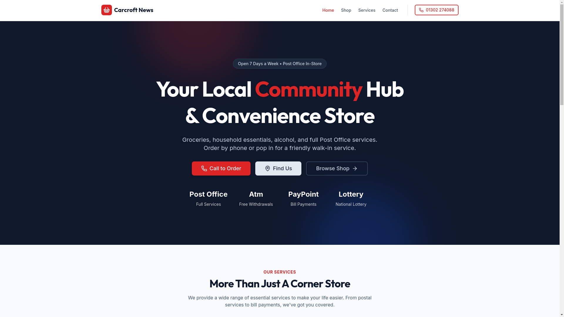 website screenshot of https://carcroftnews.co.uk/