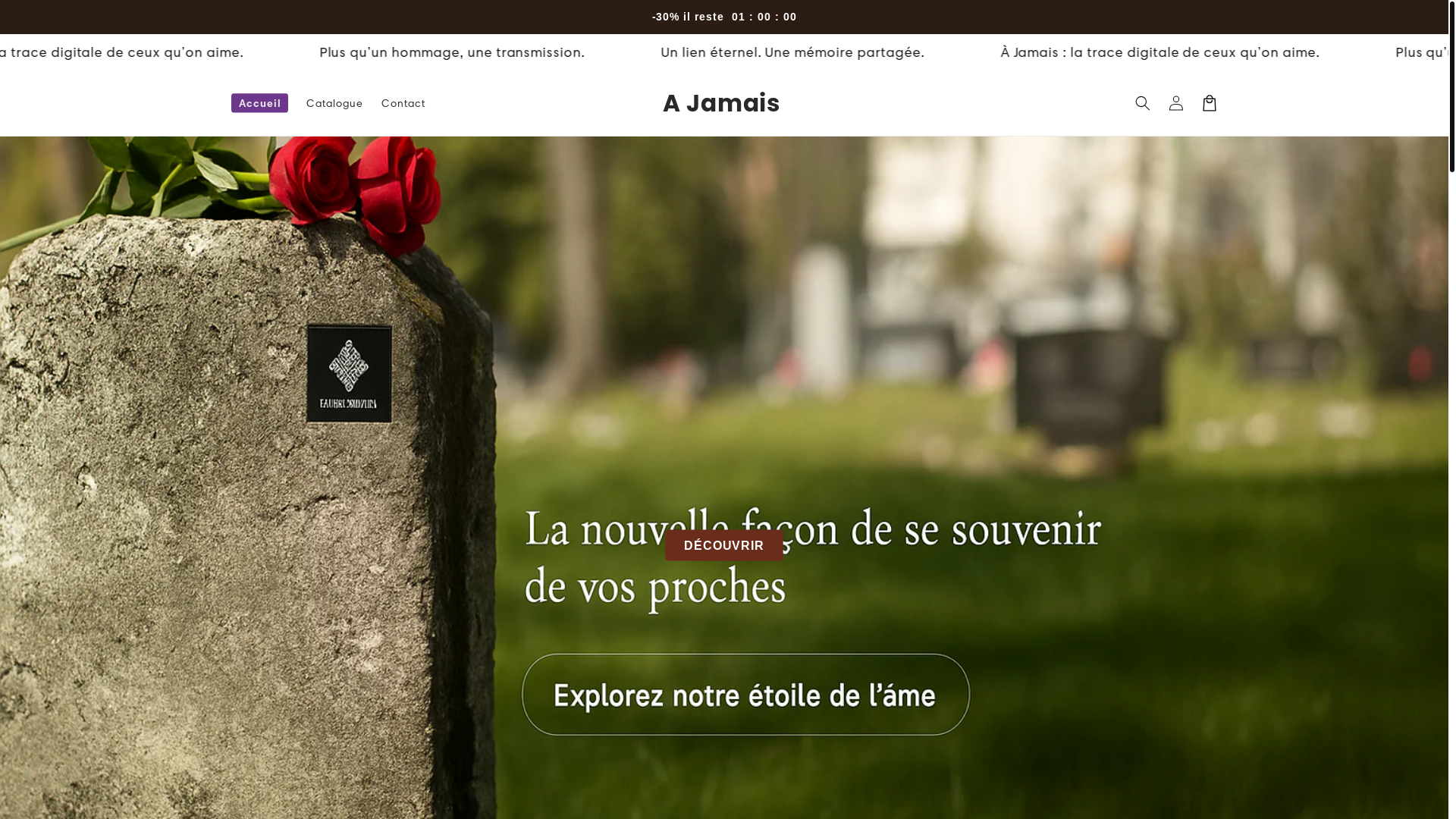 website screenshot of https://ajamais.fr/