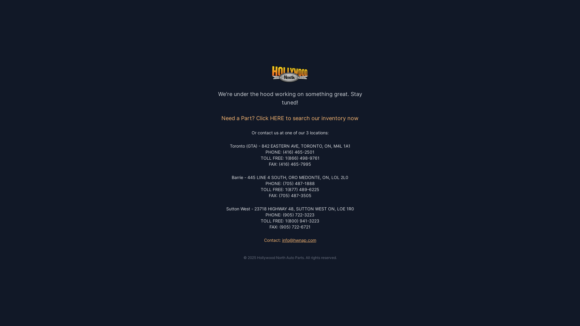 website screenshot of https://hollywood-north-auto-parts.pages.dev/