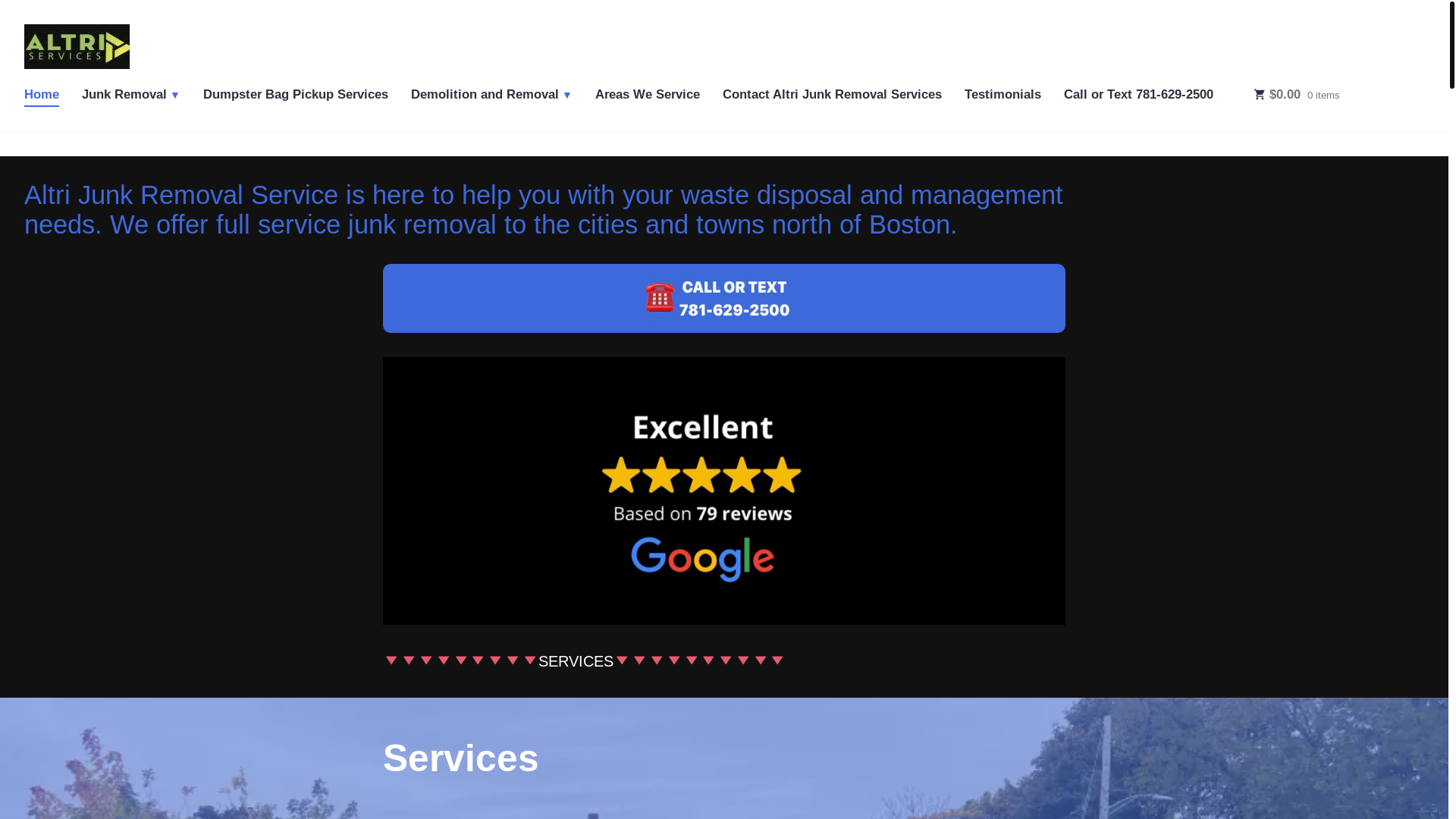 website screenshot of https://altrijunkremovalservice.com/