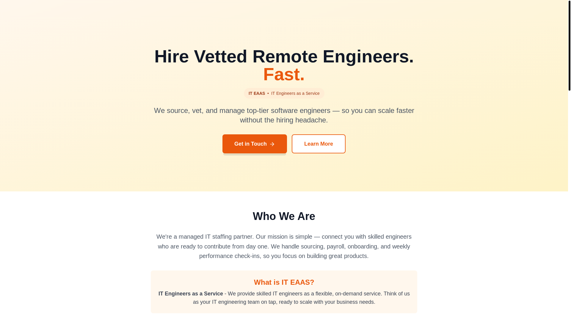 website screenshot of https://iteaas.com/