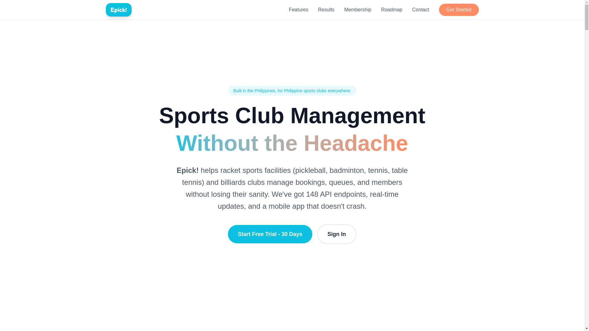 website screenshot of https://epickplay.com/