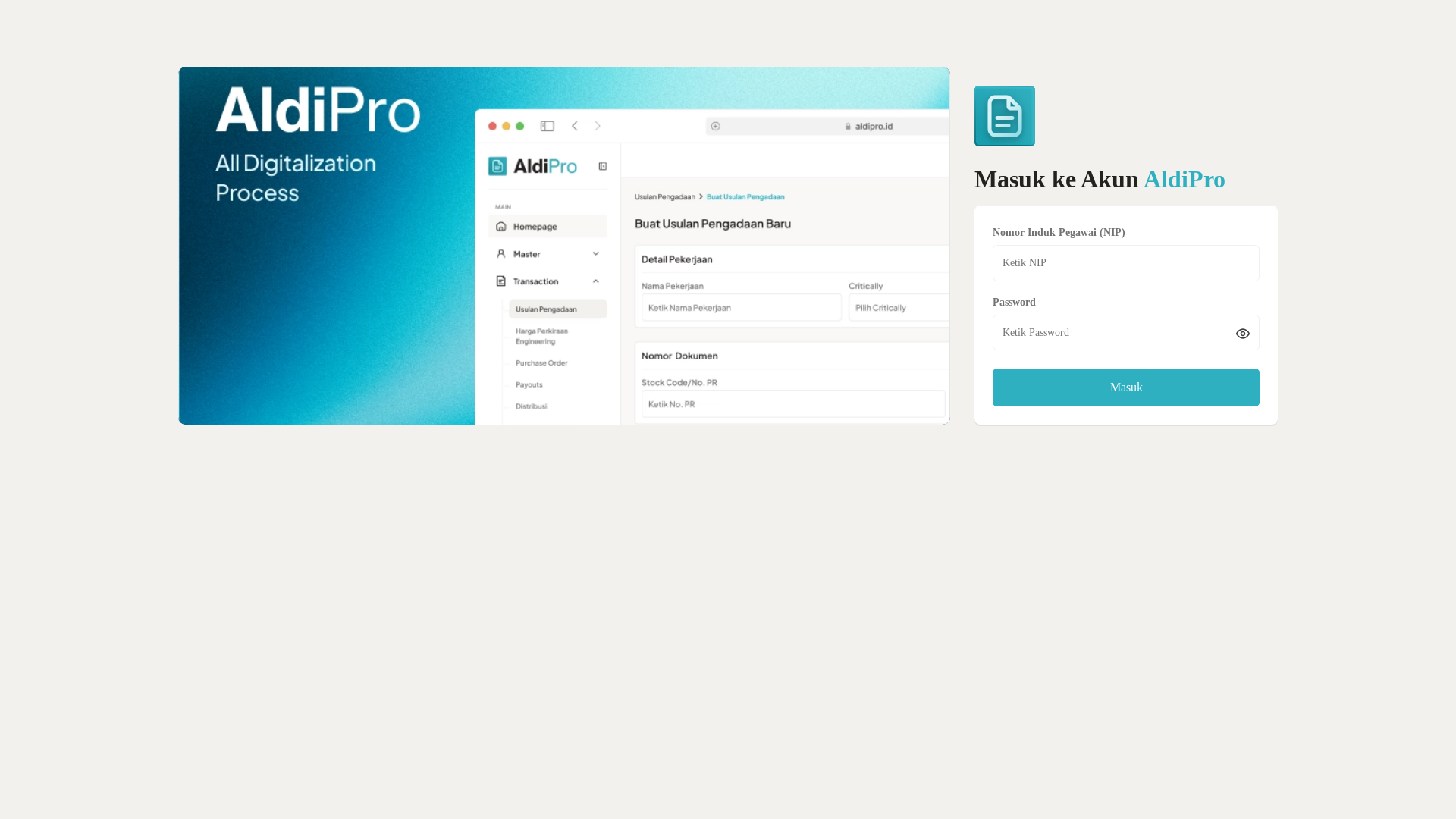 website screenshot of https://aldipro-frontend.pages.dev/