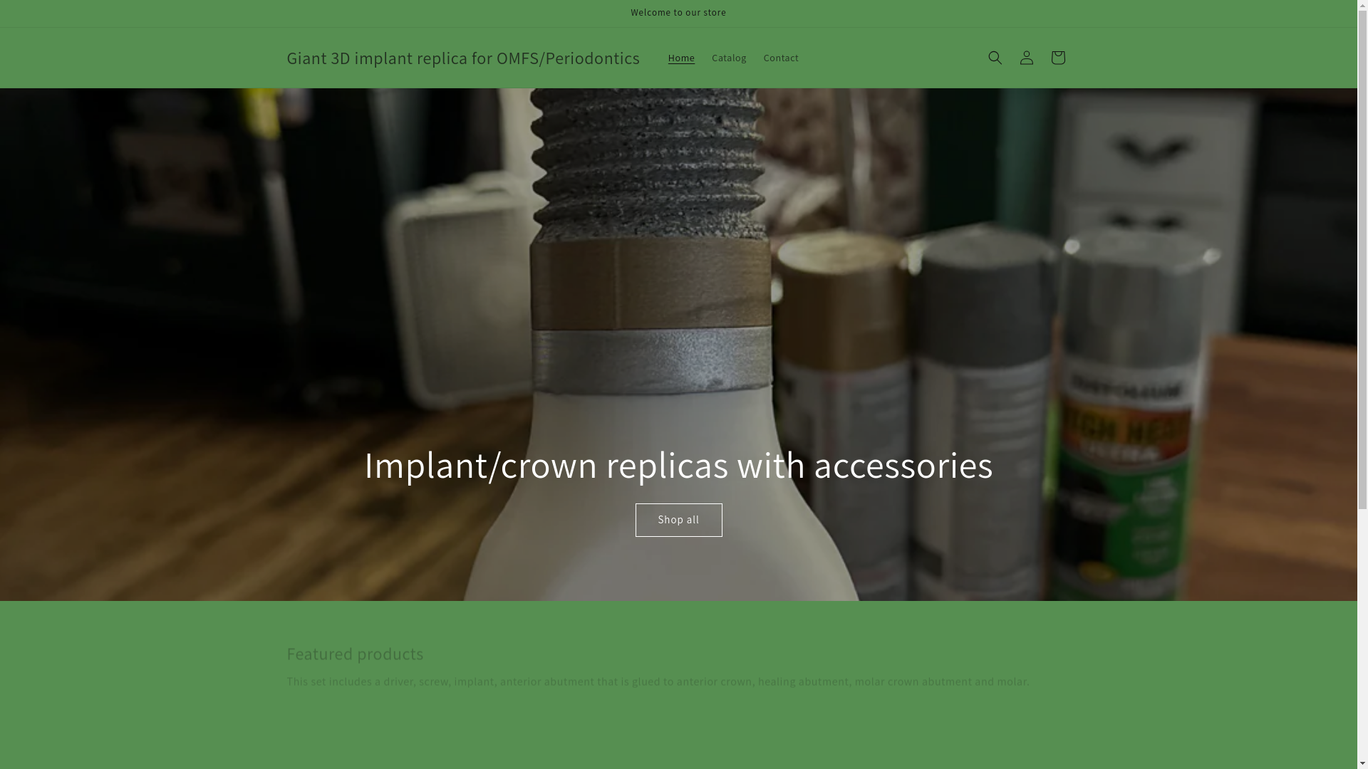 website screenshot of https://giant3dimplantreplicas.com/