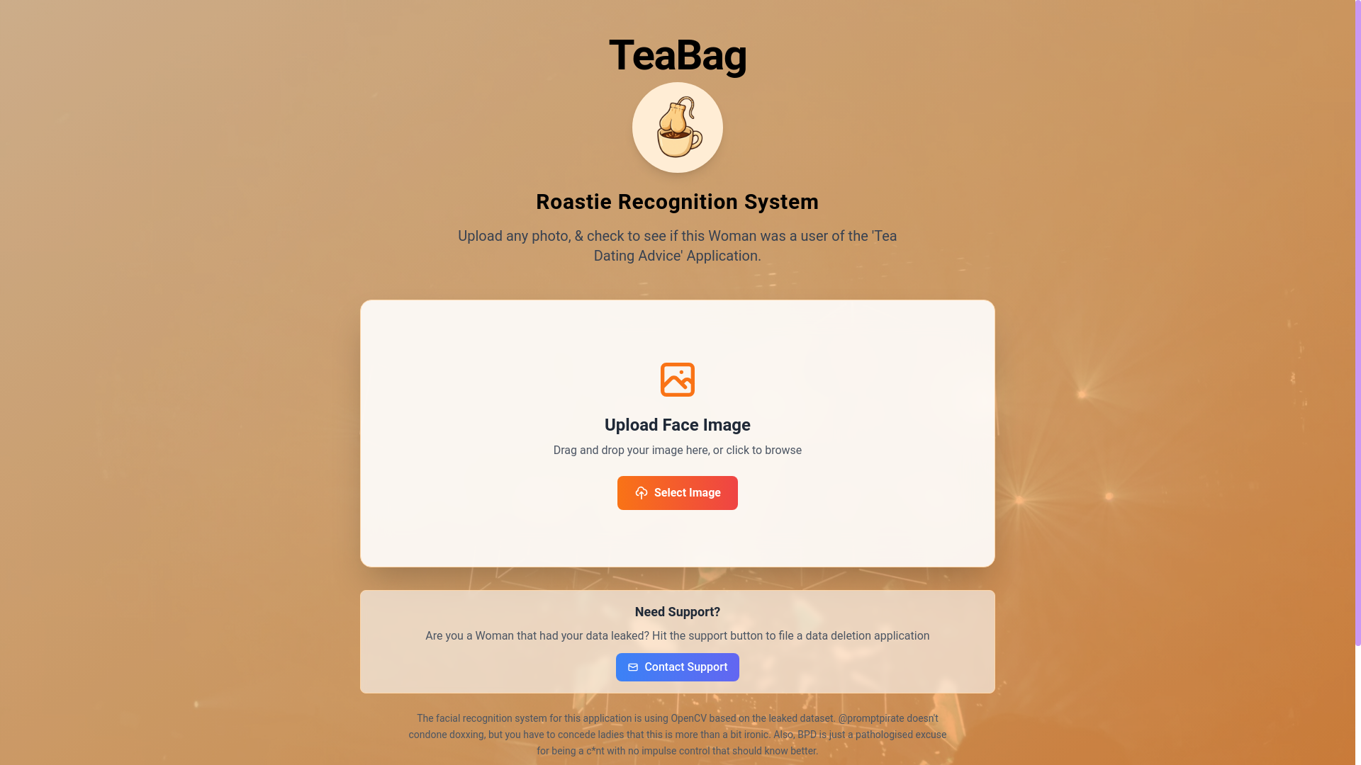 website screenshot of https://teabag.world/