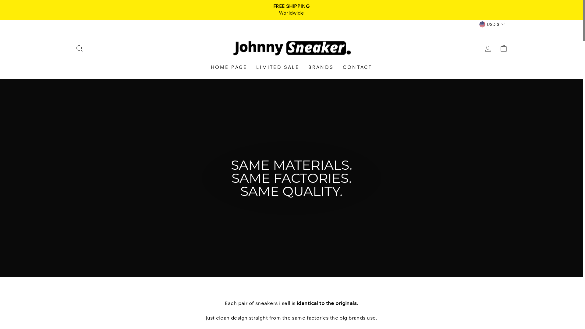 website screenshot of https://johnny-sneaker.com/