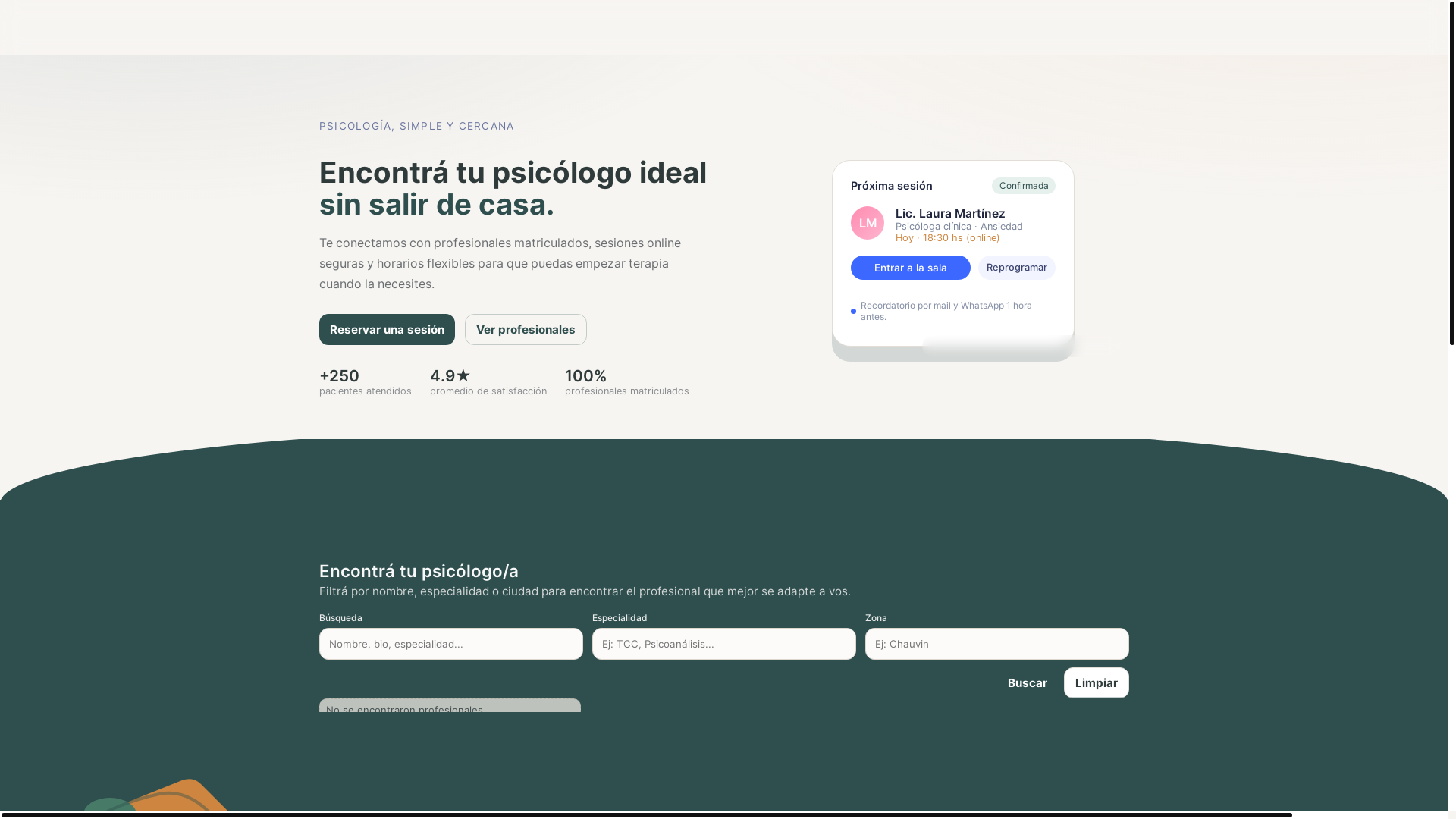 website screenshot of https://psicologiamardelplata.com.ar/