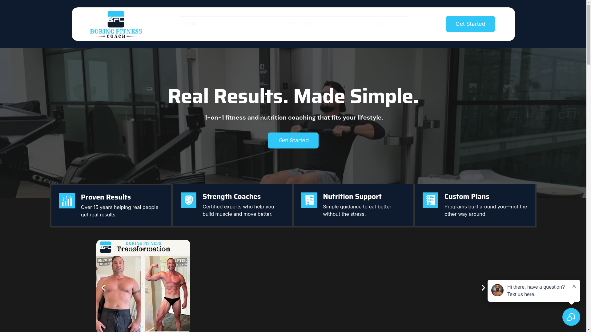 website screenshot of https://boring-fitness.com/