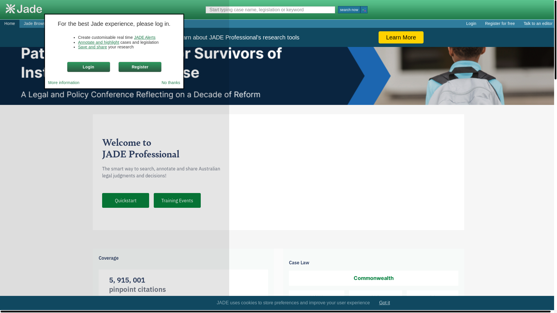 website screenshot of https://jade.io