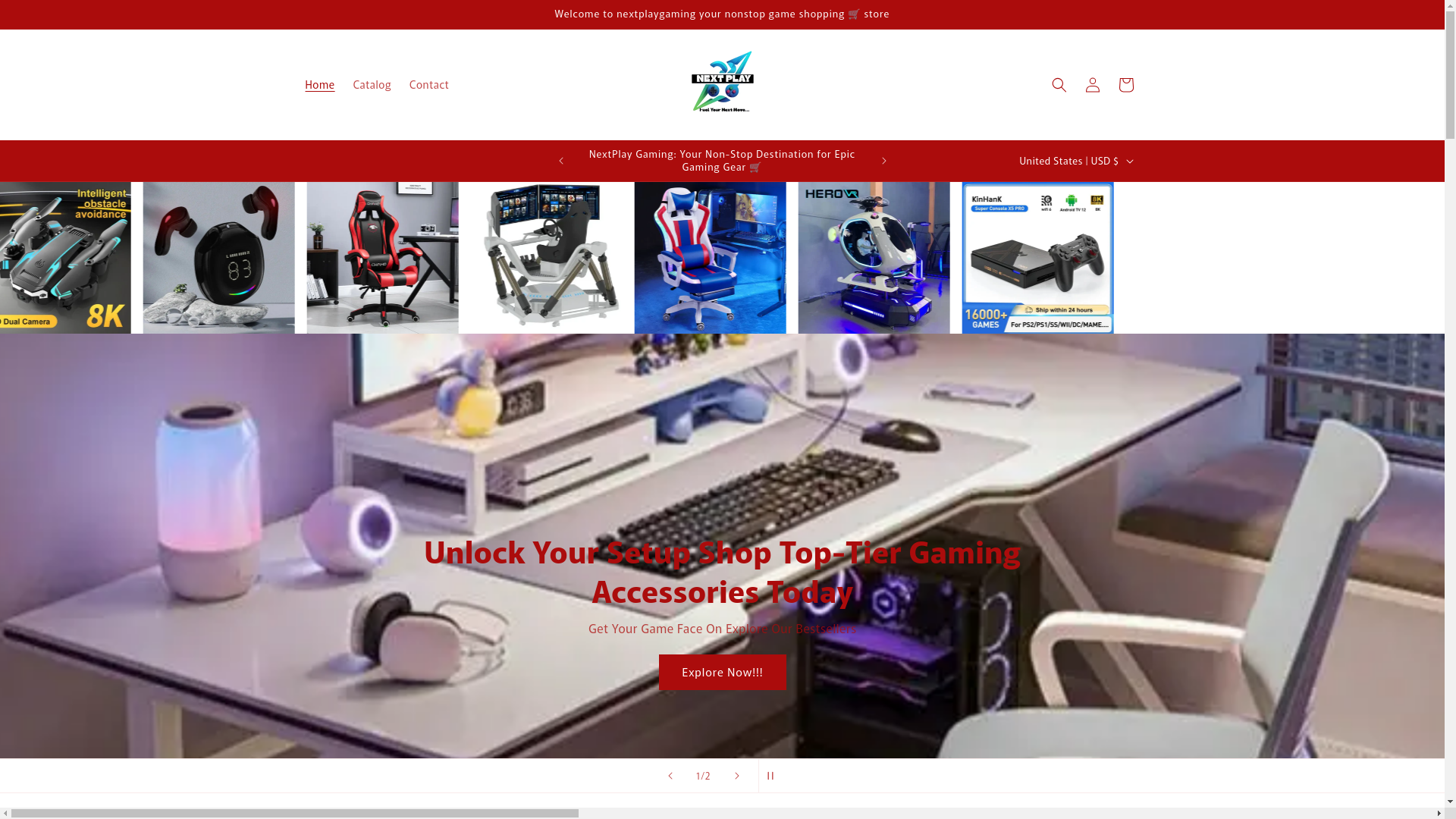 website screenshot of https://nextplaygaming.store/