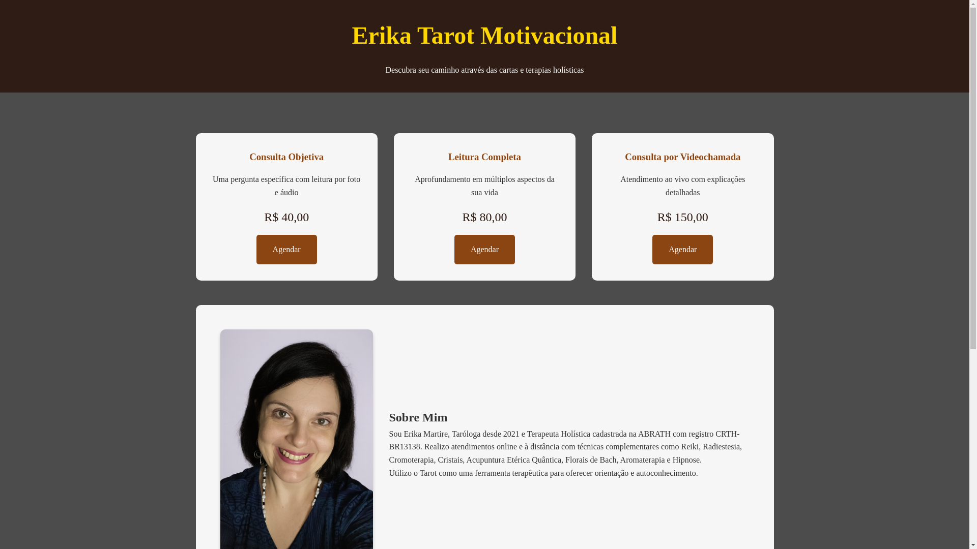 website screenshot of https://tarotmotivacional.com.br/