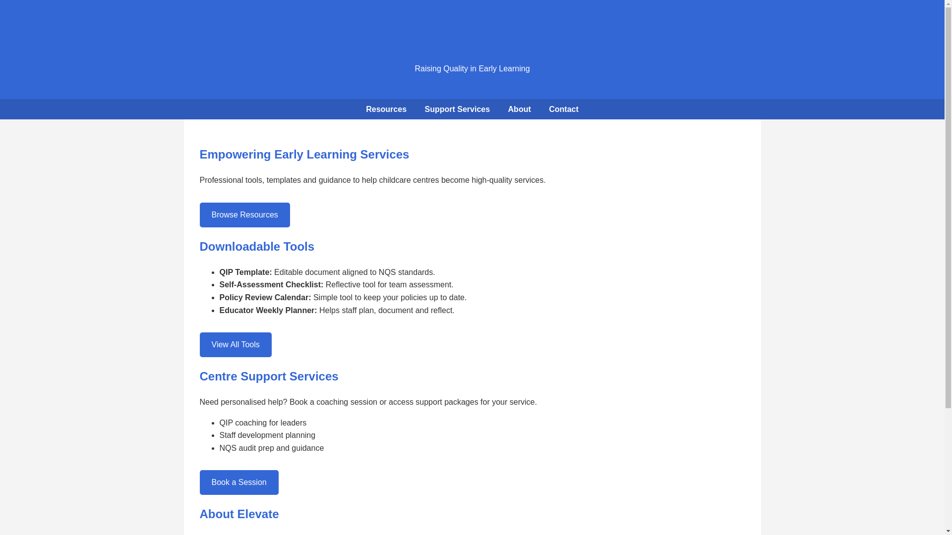 website screenshot of https://elevateecehub.com/