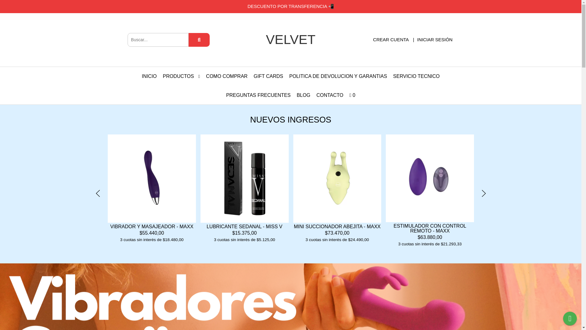 website screenshot of https://boutiquevelvet.com.ar/