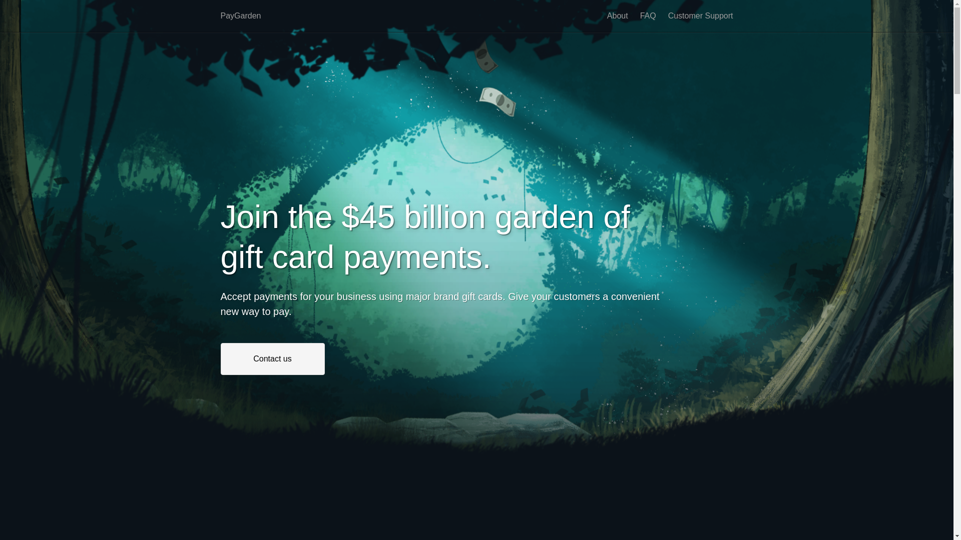website screenshot of https://paygarden.com/