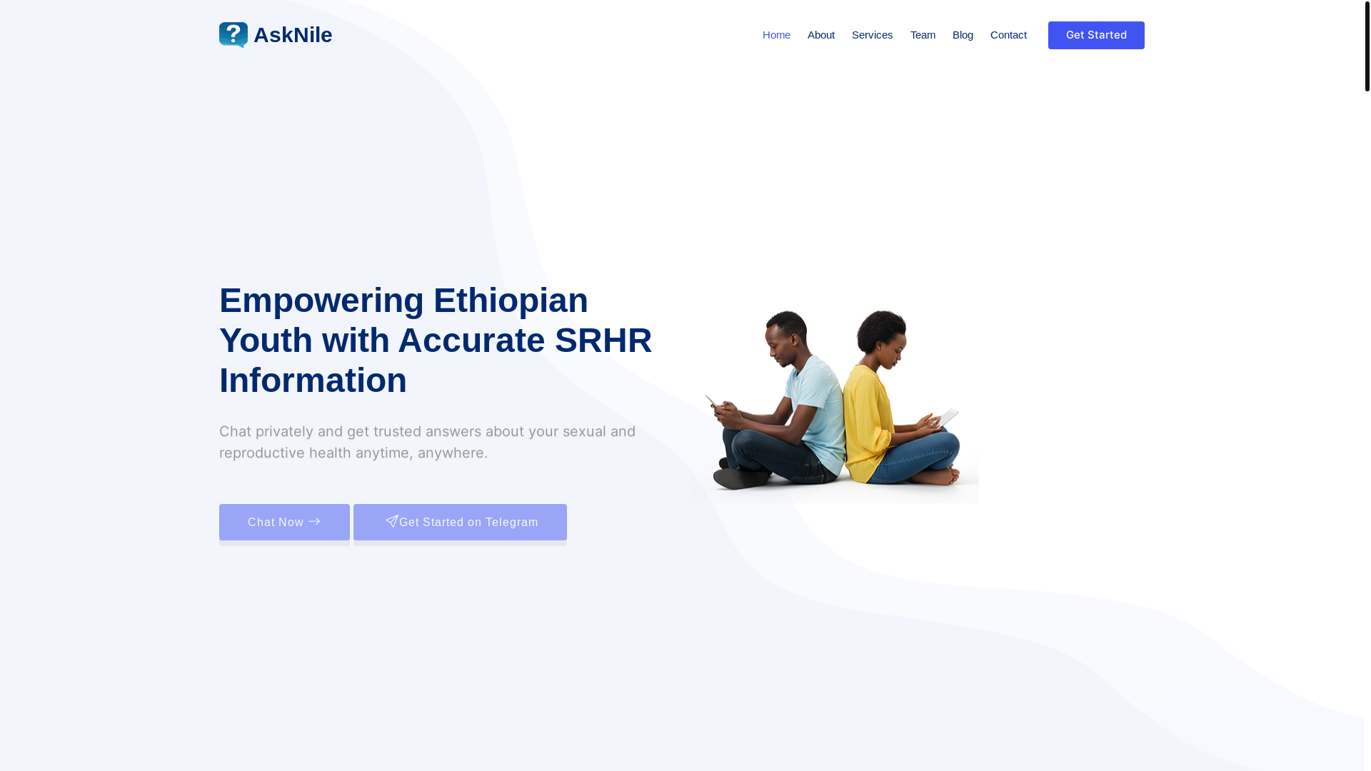 website screenshot of https://asknile.org/