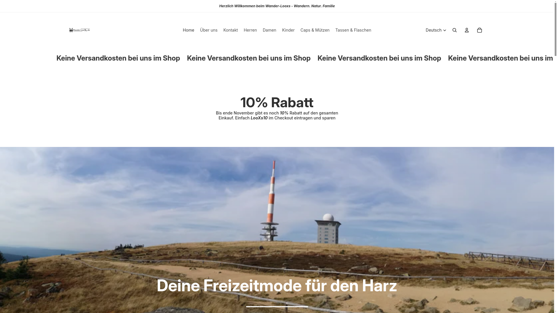 website screenshot of https://wanderlooxs.de/