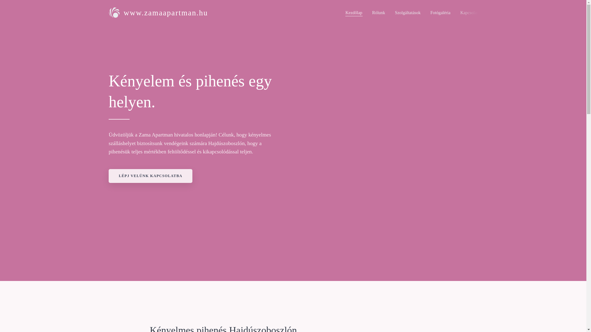 website screenshot of https://zamaapartman.hu/