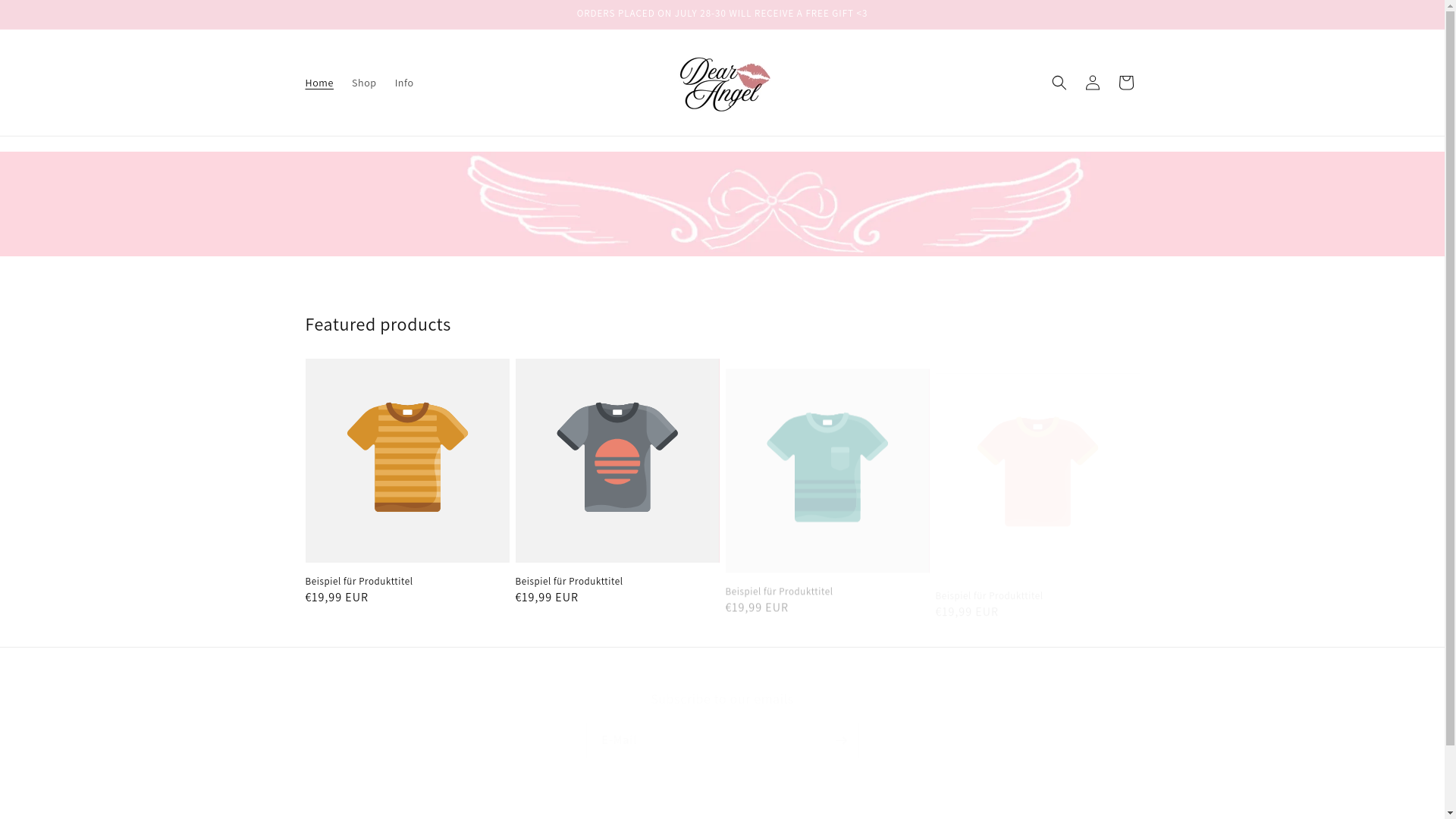 website screenshot of https://dearangel.shop/