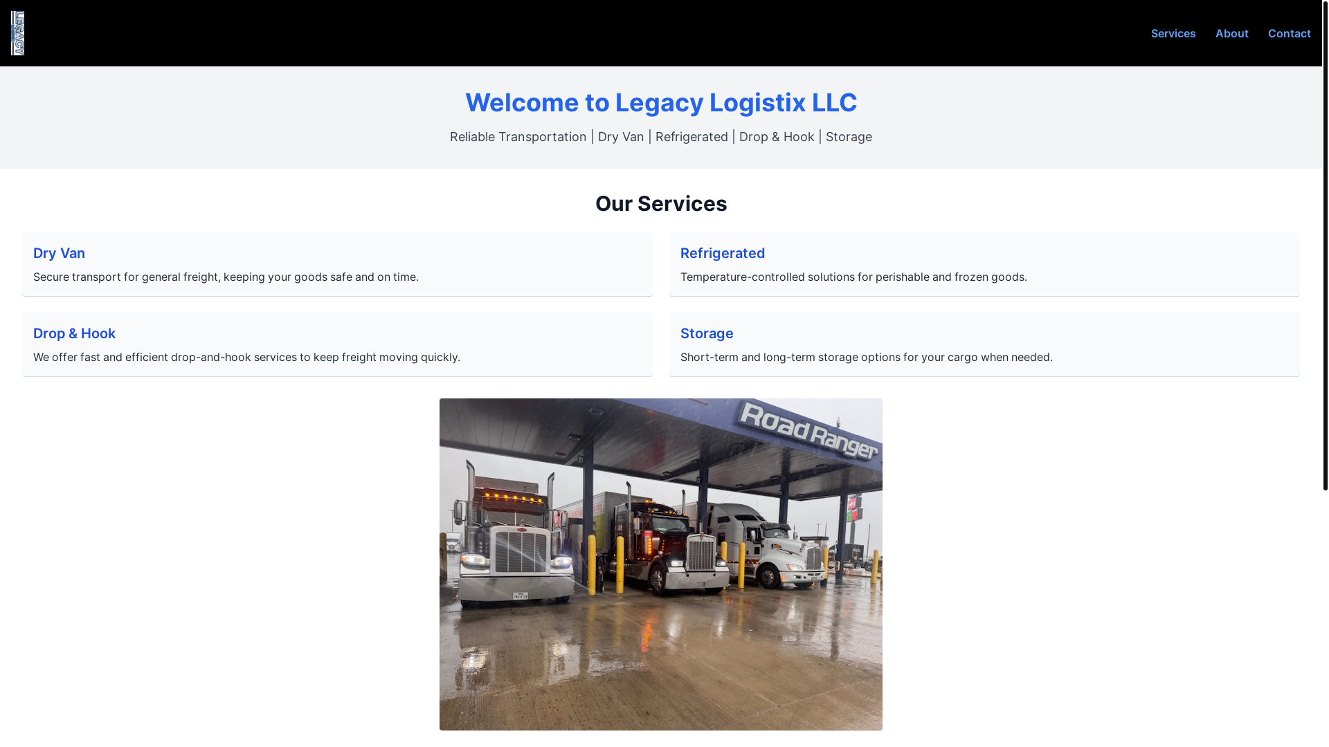 website screenshot of https://legacylogistixhouston.com/