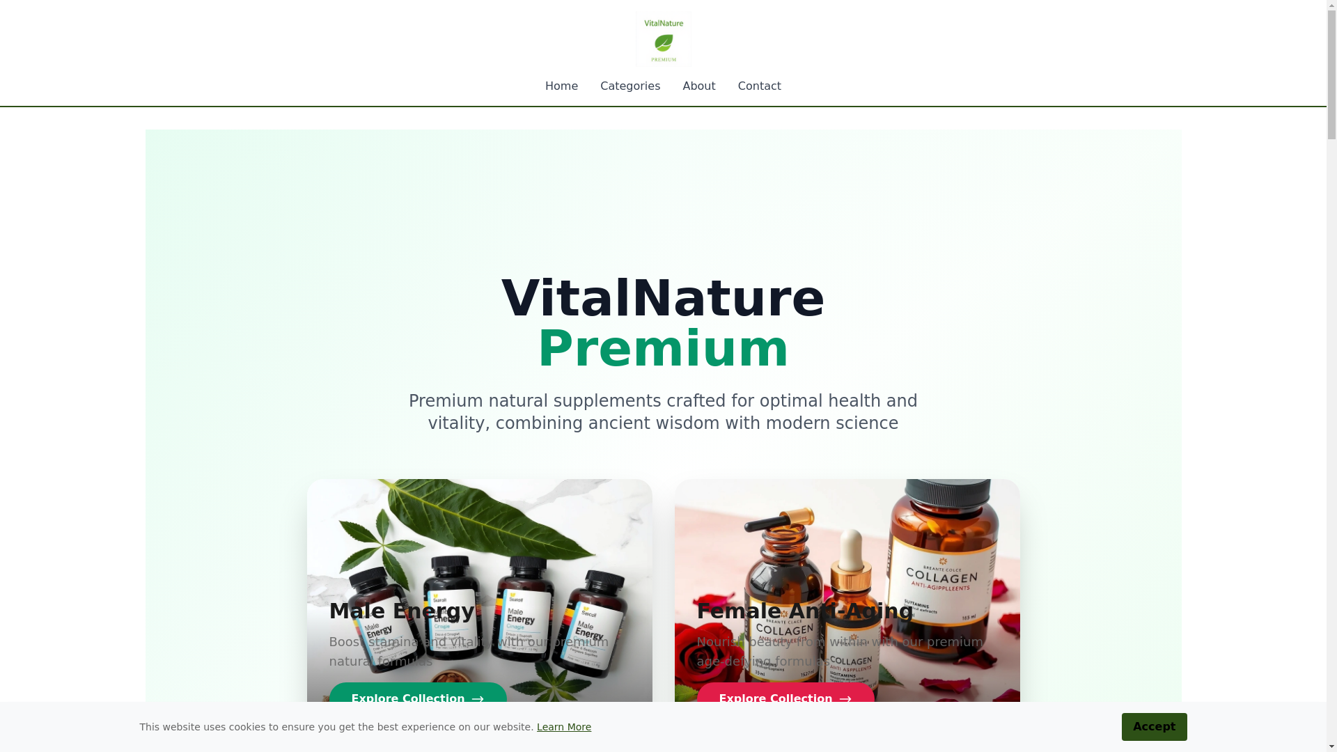 website screenshot of https://vitalnaturepremium.info/