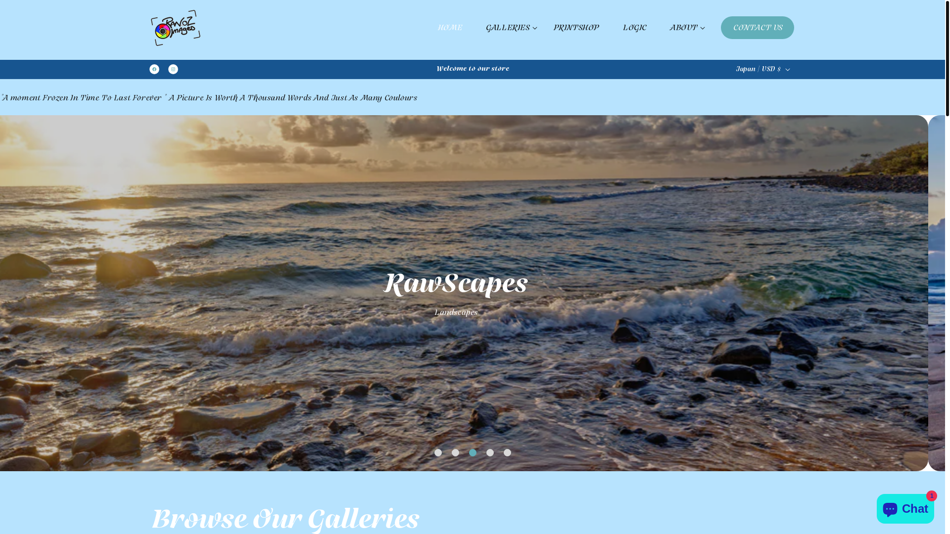 website screenshot of https://rawaustralianimages.com.au/