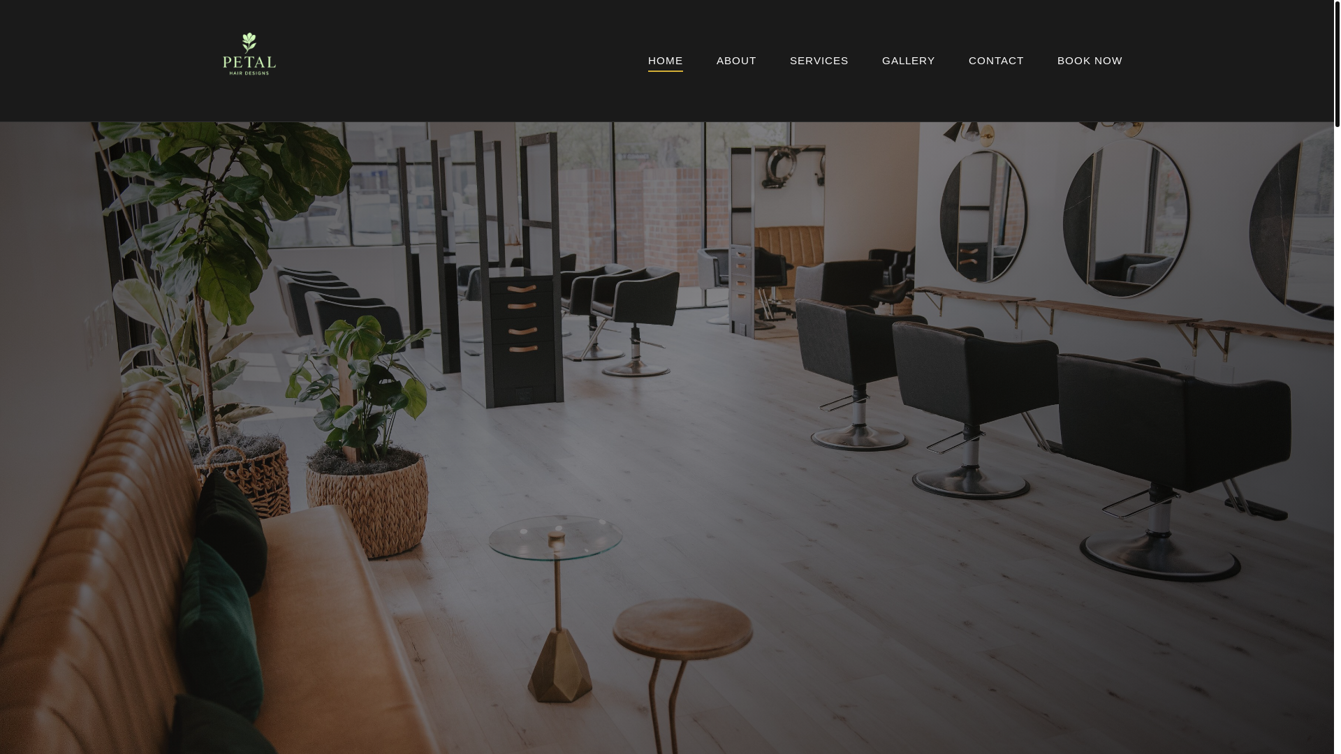 website screenshot of https://petalhairdesigns.org/
