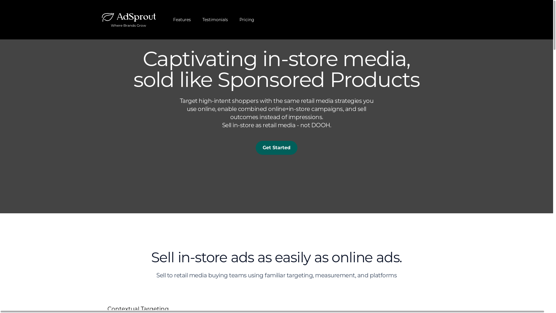 website screenshot of https://shopadsprout.com/