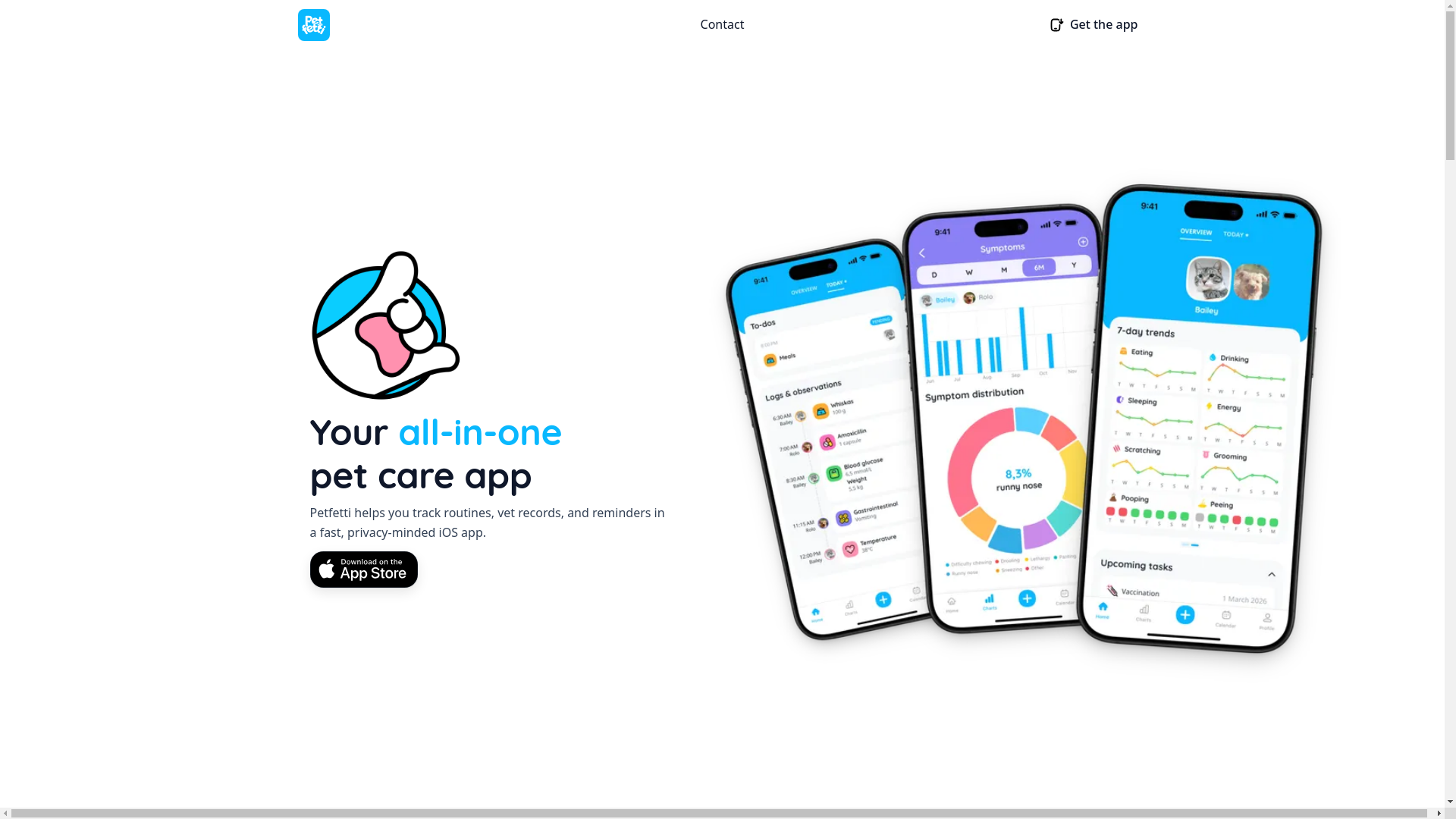 website screenshot of https://petfettiweb.pages.dev/