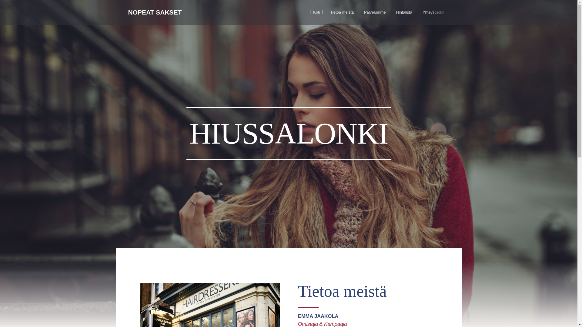 website screenshot of https://salonmerike.fi/
