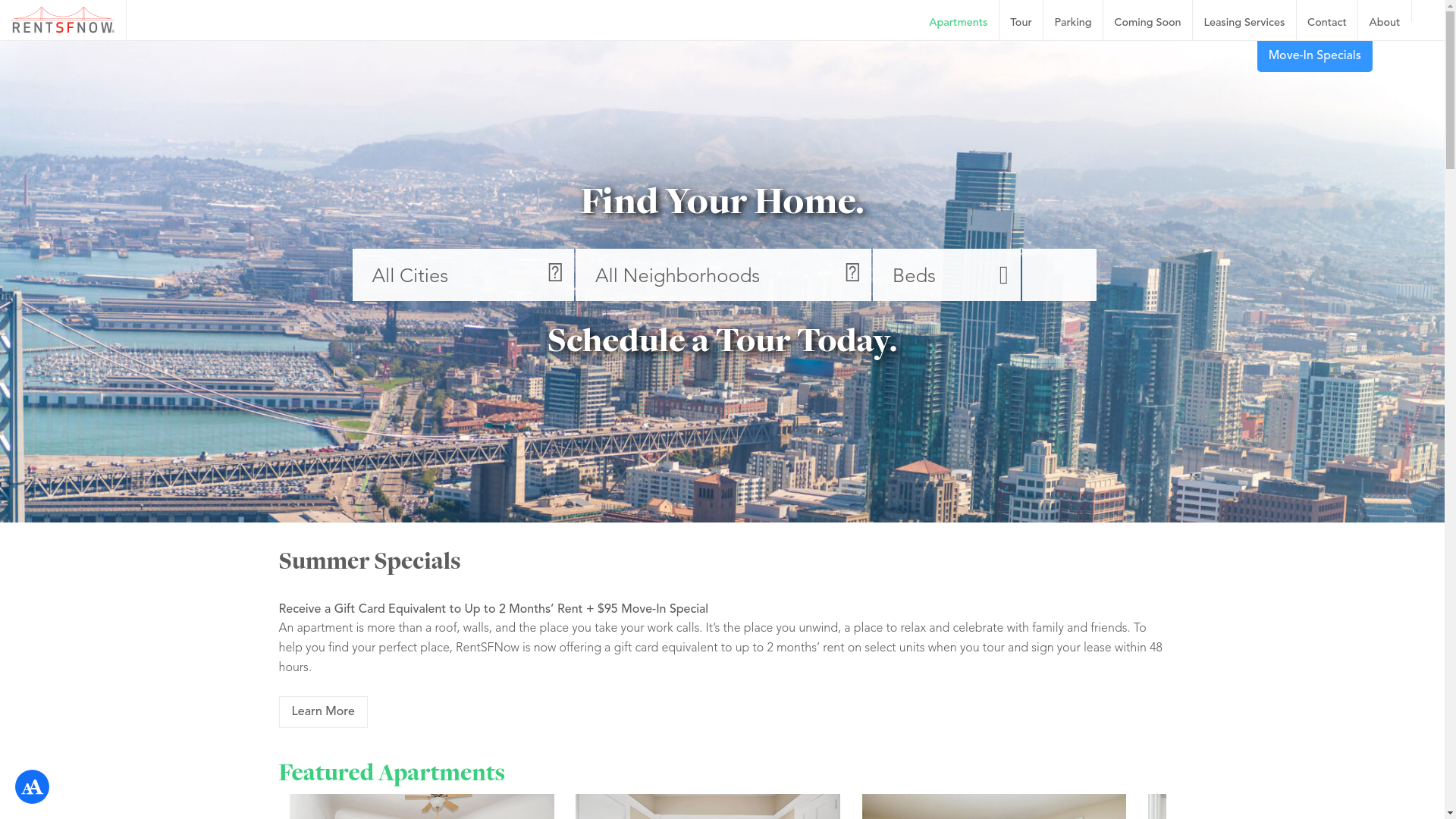 website screenshot of http://cl.rentsfnow.com/