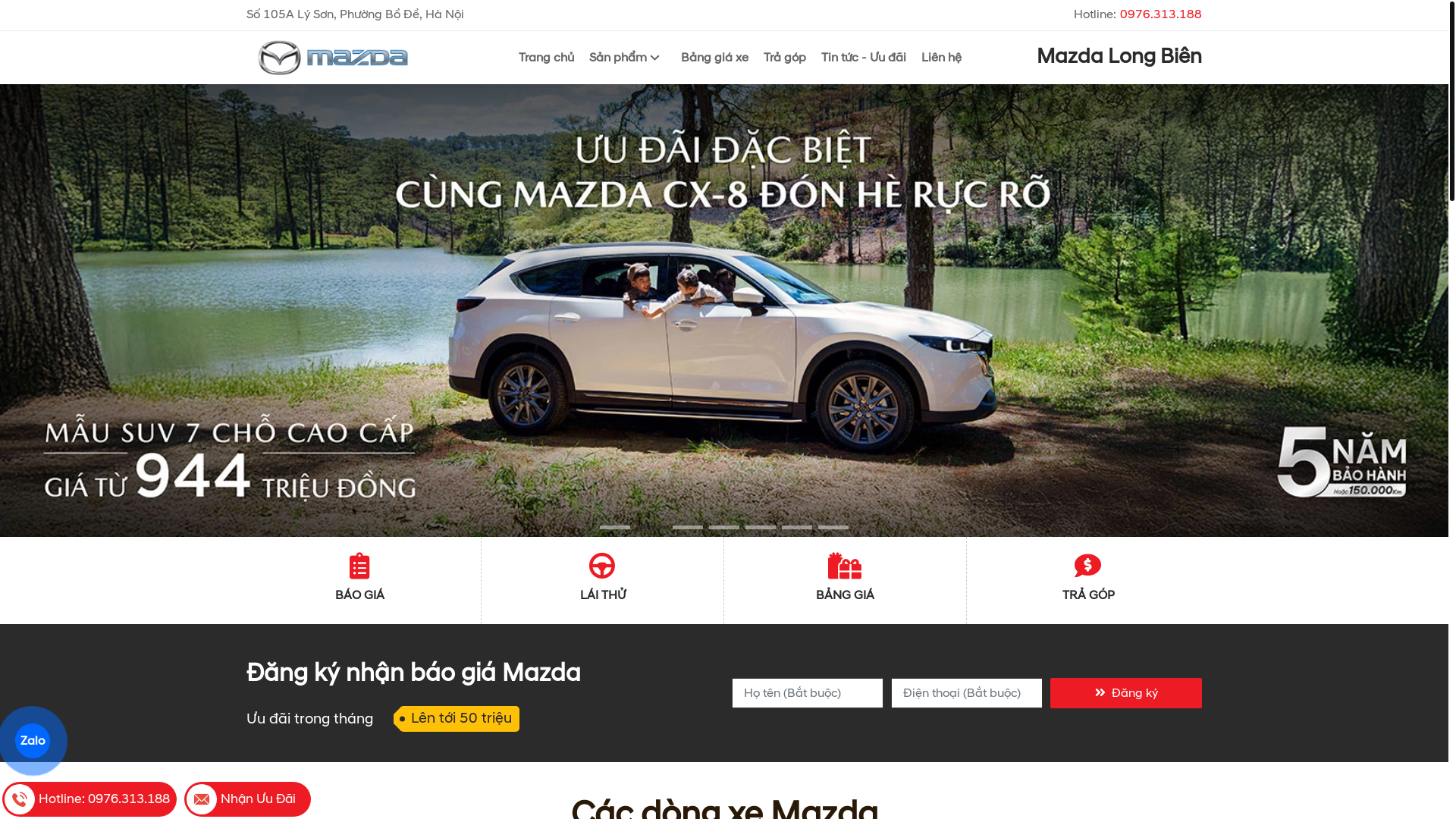 website screenshot of https://mazdalongbien5s.com.vn/