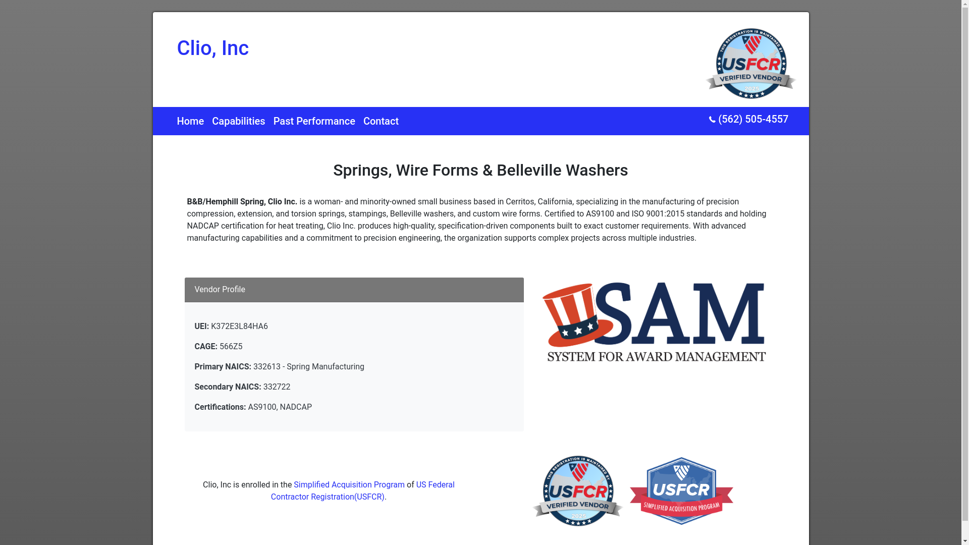 website screenshot of https://cliospringsgov.com/