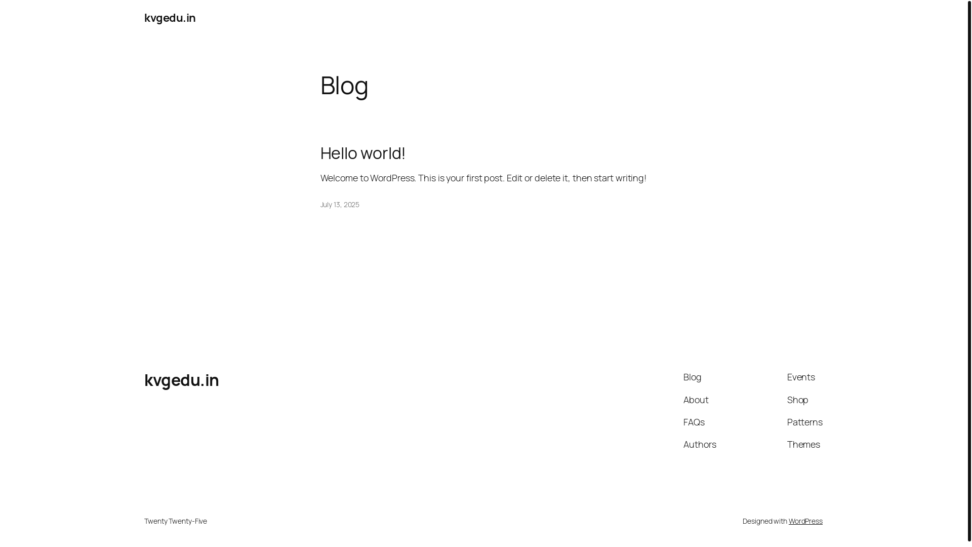website screenshot of https://kvgedu.in/