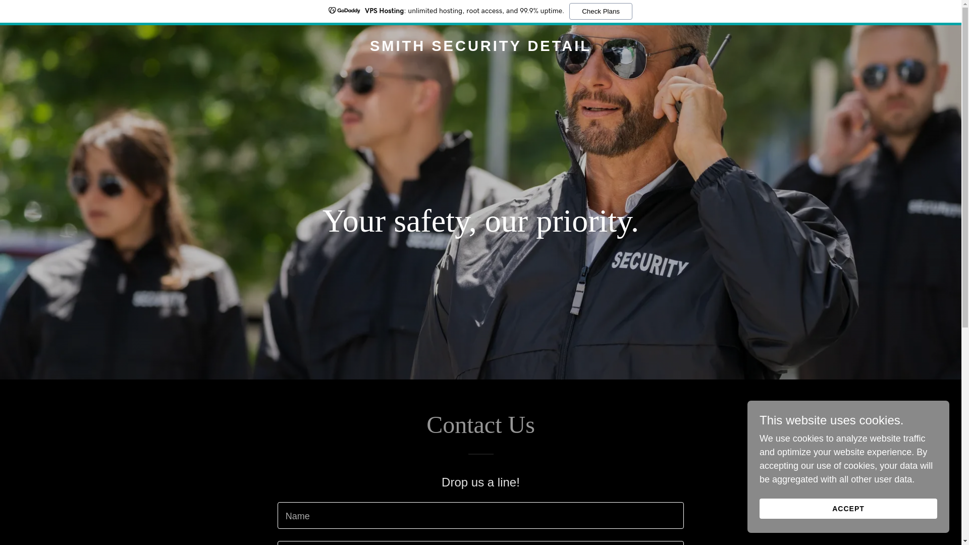 website screenshot of https://smithsecuritydetail.com/
