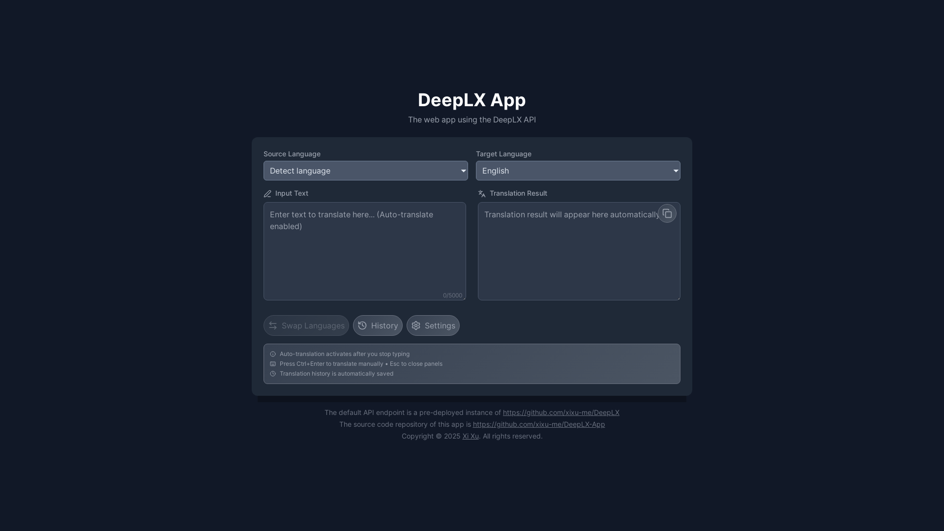 website screenshot of https://deepl-x.pages.dev/