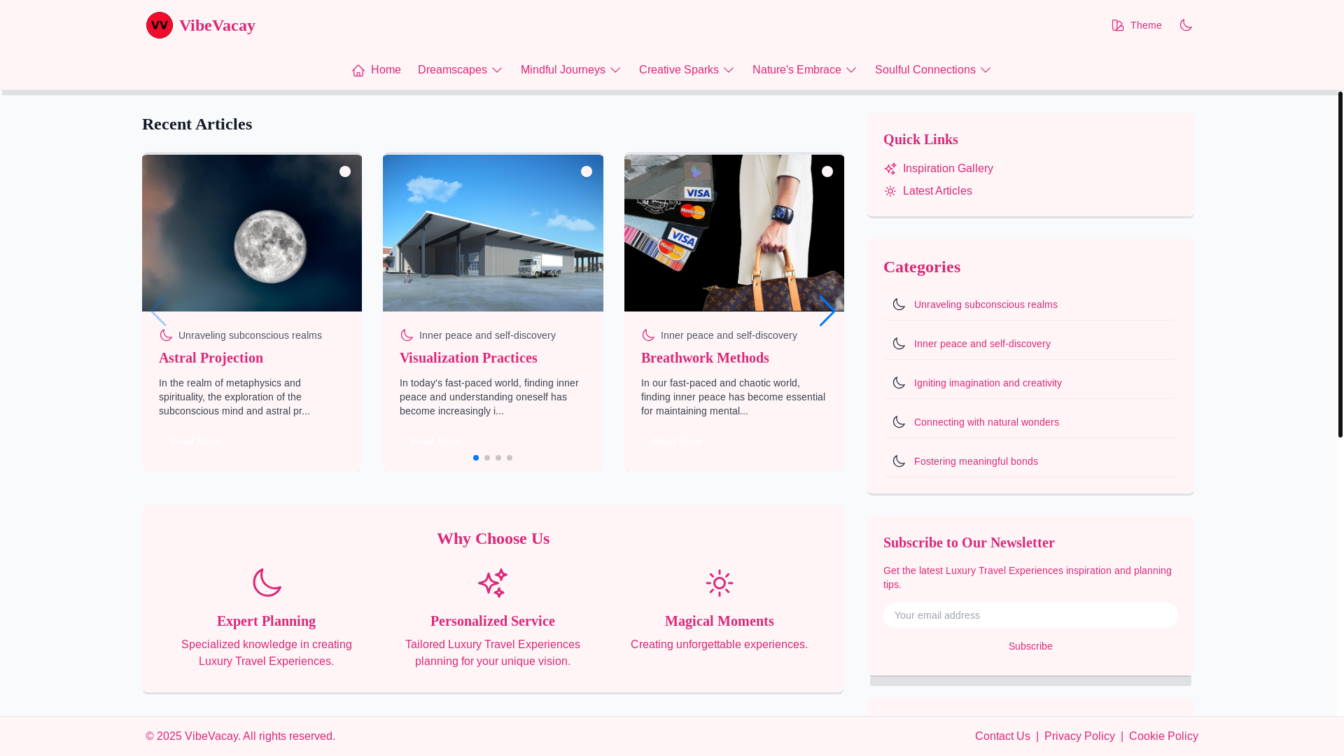 website screenshot of https://vacationvibevital.xyz/