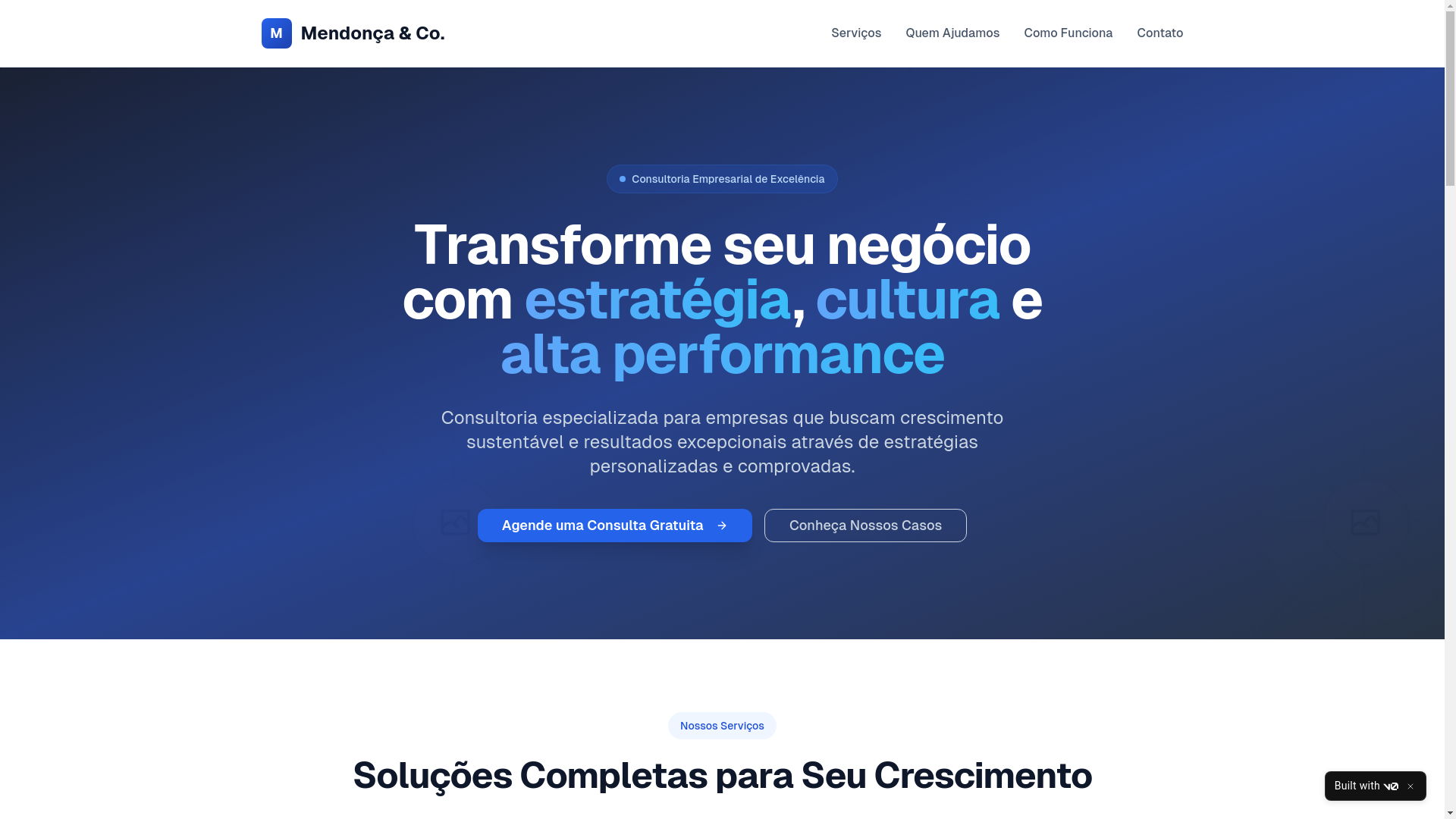 website screenshot of https://mendoncaeco.com/