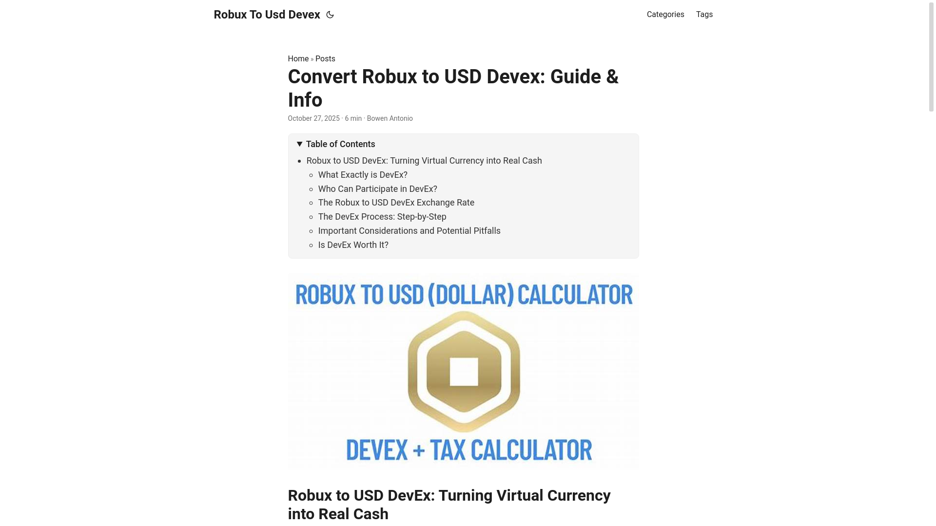 website screenshot of https://robux-to-usd-devex.pages.dev/