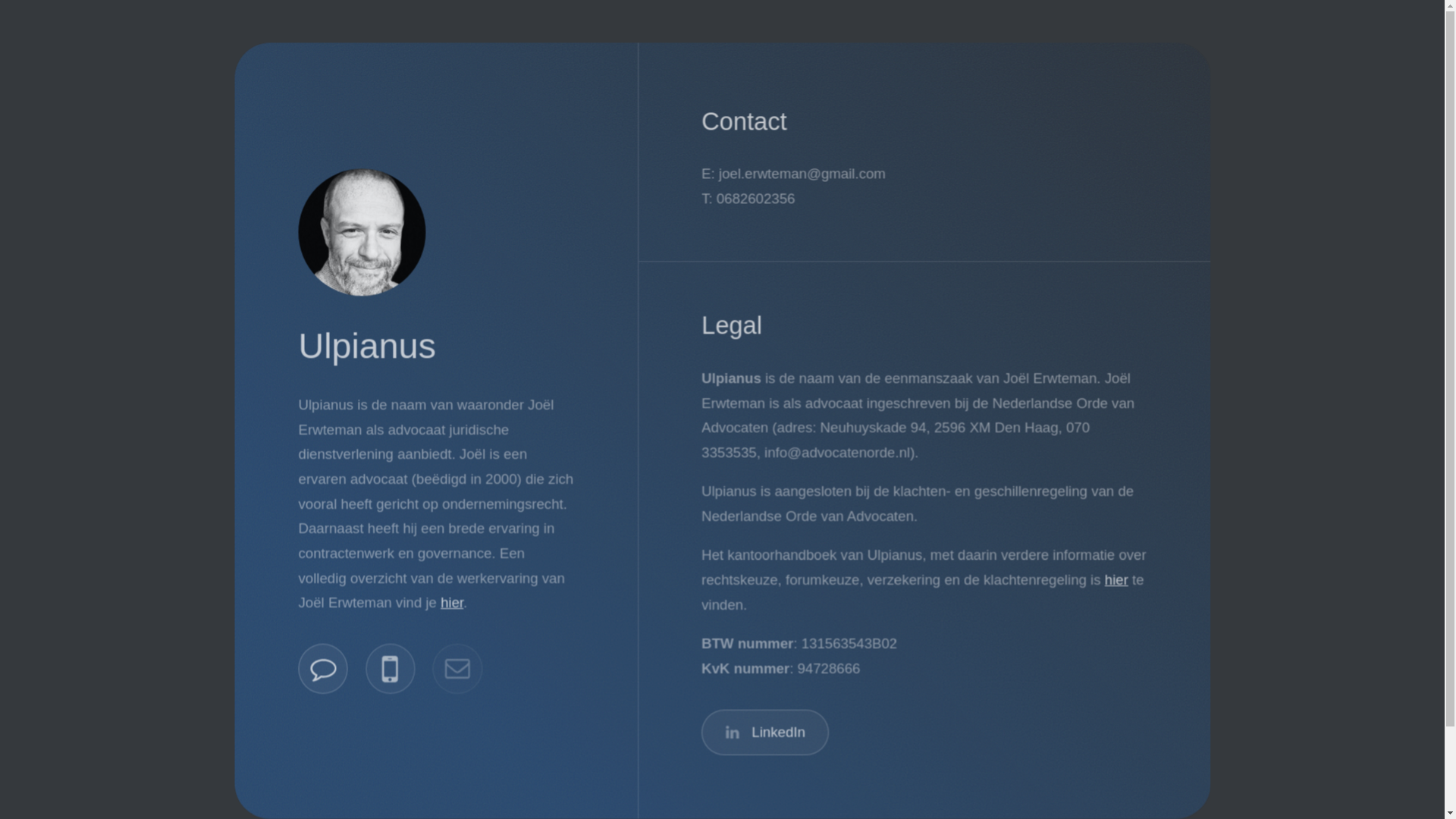 website screenshot of https://ulpianus.nl/