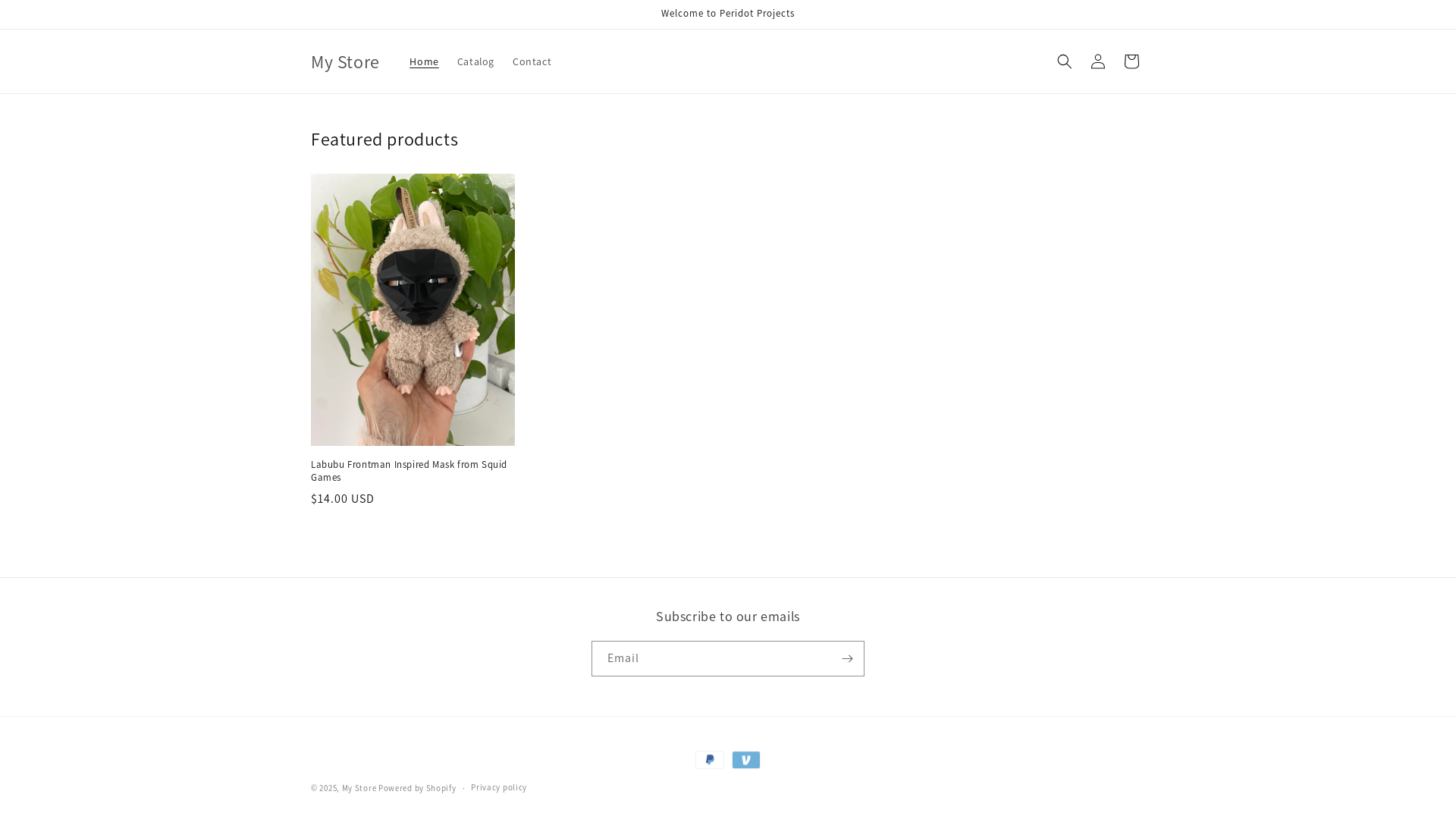 website screenshot of https://peridotprjcts.com/