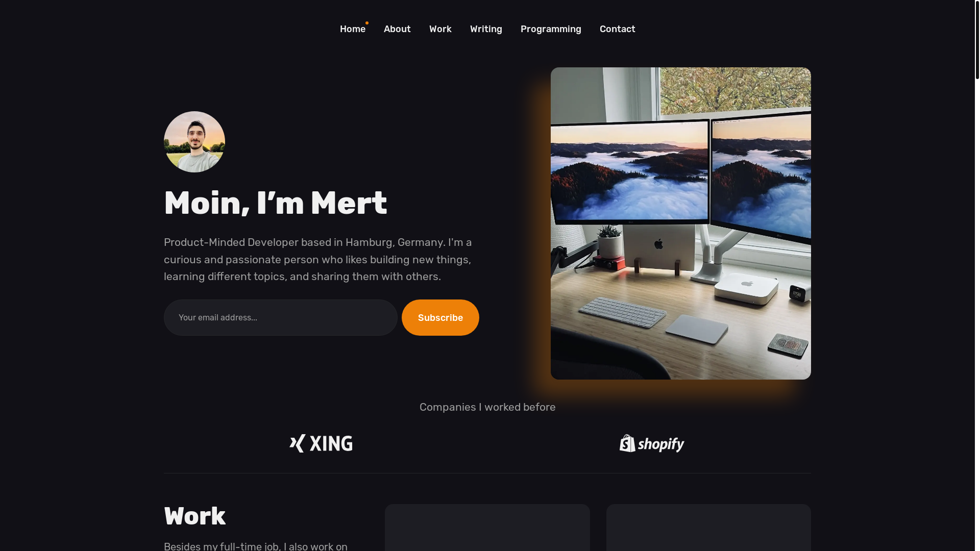 website screenshot of https://mertbulan.pages.dev/