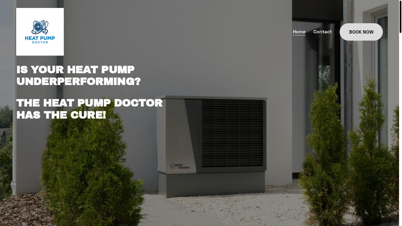 website screenshot of https://heat-pump-doctor.com/
