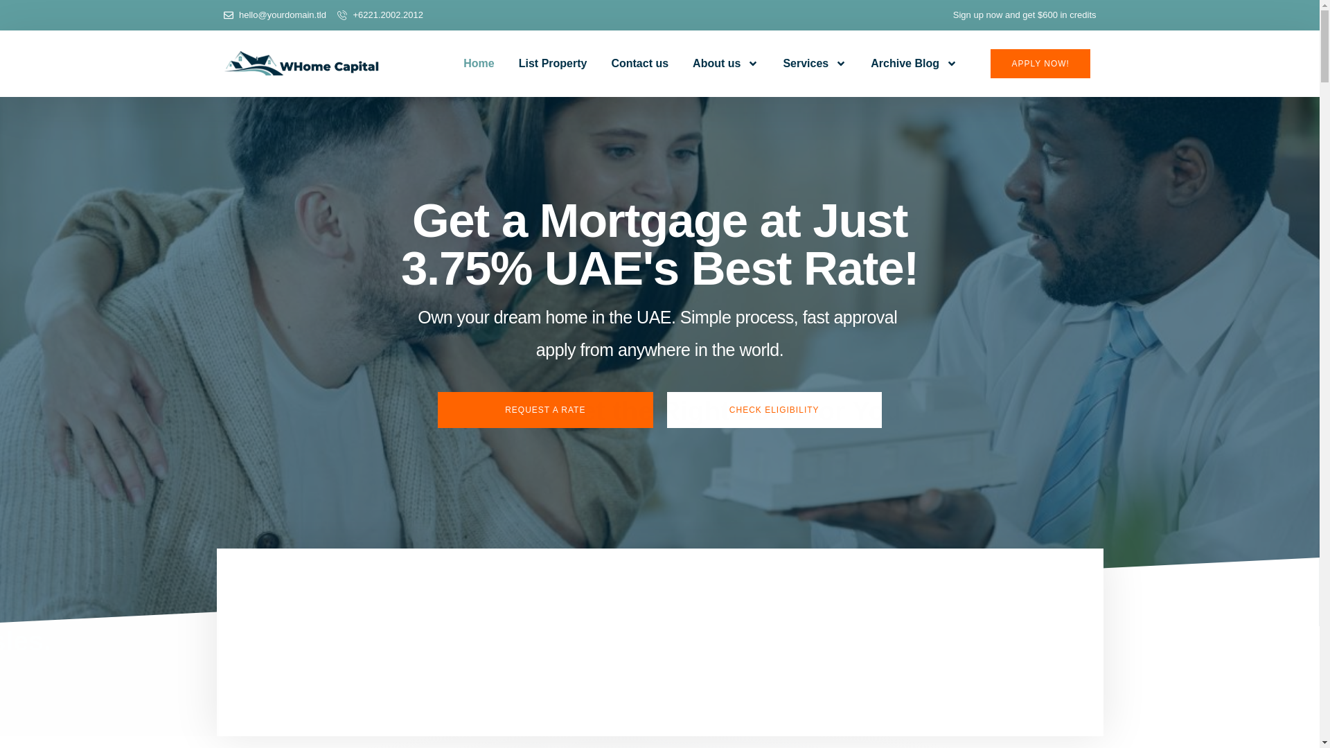 website screenshot of https://whomecapital.com/